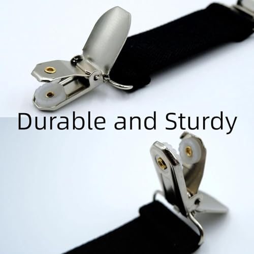 Anti-Loss Glove Clips for Kids - Elastic Straps, 2 Pairs - Black & Navy