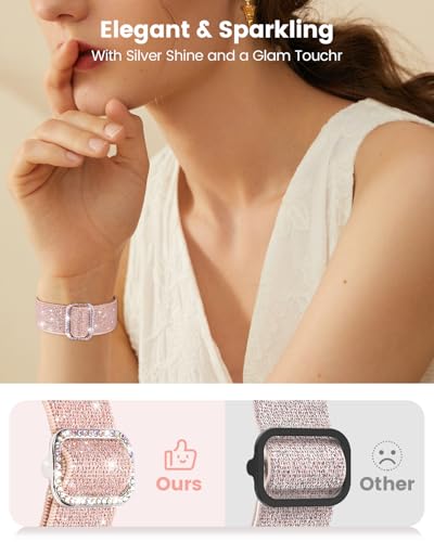 Stretchy Glitter Band for Fitbit Versa 4 & Sense - Black