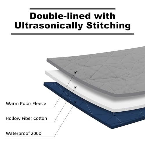 KawaGebo Kamp Blue Waterproof Outdoor Blanket 80x58 Inches Thick Fleece