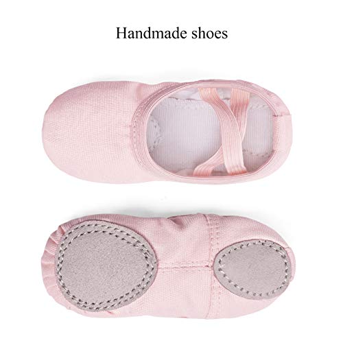 No-Tie Canvas Ballet Shoes for Toddler Girls - Ballet Pink