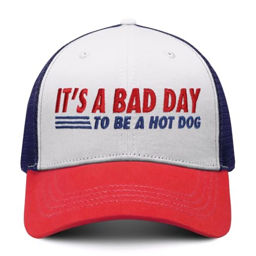 Funny It's A Bad Day to Be A Hot Dog Trucker Hat - Classic Embroidered Baseball Cap, One Size, Colorc