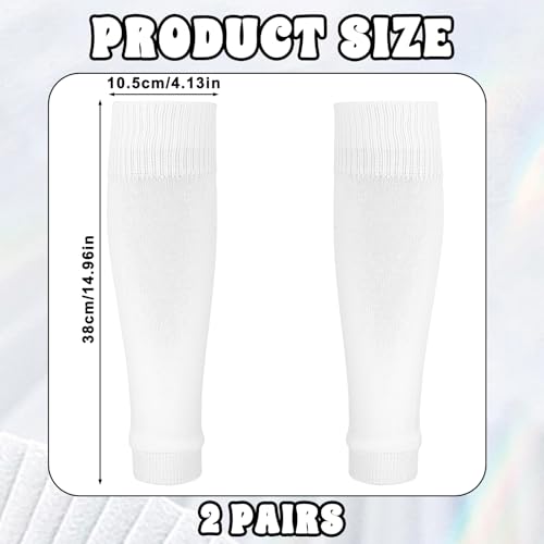 Grevosea 2 Pairs Shin Guard Sleeves, Pre Cut Soccer Sleeve Socks