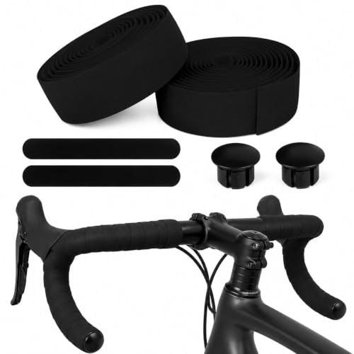 Bike Handlebar Tape - EVA Grip Tape for Road Bikes - 2 Rolls Black