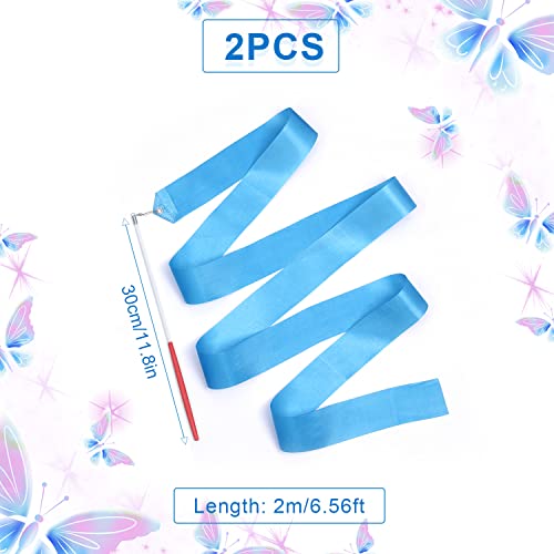 2pcs Twirling Dance Ribbons - 78.7 Inch Gymnastics Streamers