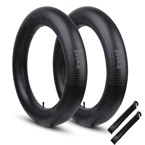 Hycline 20x4.0 Inch Fat Bike Inner Tube 2-Pack with Schrader Valve - Puncture Resistant Replacement Tubes