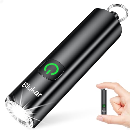 EDC Rechargeable Keychain Flashlight - 360L Mini Portable - Black