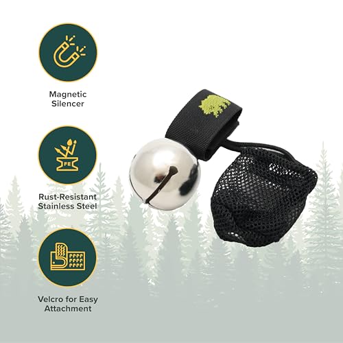 Magnetic Bear Bell with Silencer - Hiking Safety Gear - Silver