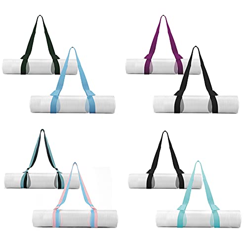 Adjustable Yoga Mat Strap Carrier - Black + Turquoise, 2 Packs