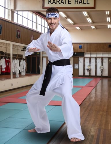 Mahoon Adult Karate Costume Set with Belt & Headband - Small-Medium Halloween Cosplay
