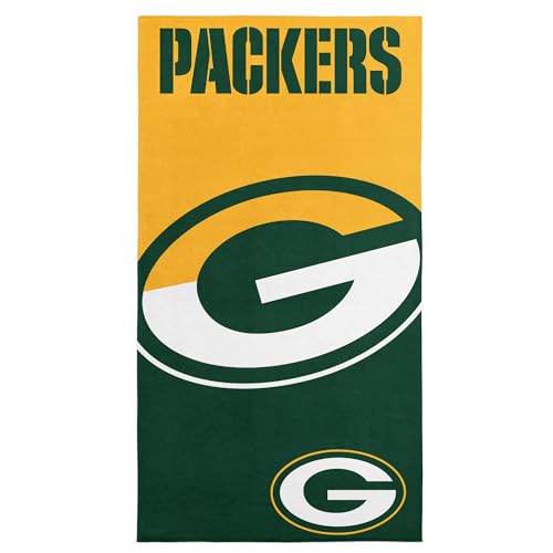 Green Bay Packers Microfiber Beach Towel - 30 x 60 Inches, Quick Dry, Sand Resistant, Lightweight, Incisor Design