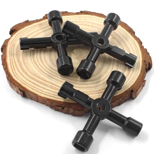4-Way Multi-Functional Utility Key Set, 3 Pcs - Black