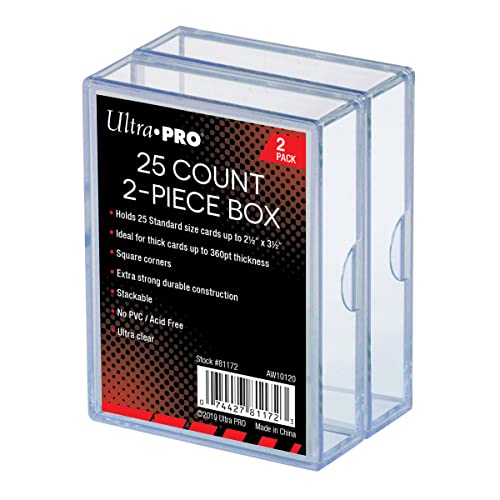 2-Piece Plastic Card Storage Box for Standard Size Cards - 2 Pack