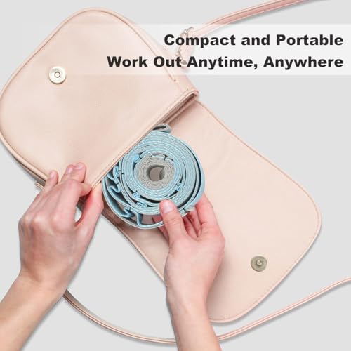 Durable Non-Elastic Stretch Strap for Yoga & Therapy - Blue & Silver