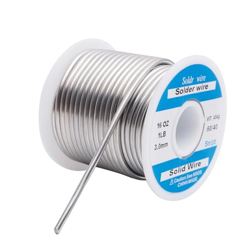 60/40 3mm Solder Wire Solid Core 454g/1LB for Stained Glass