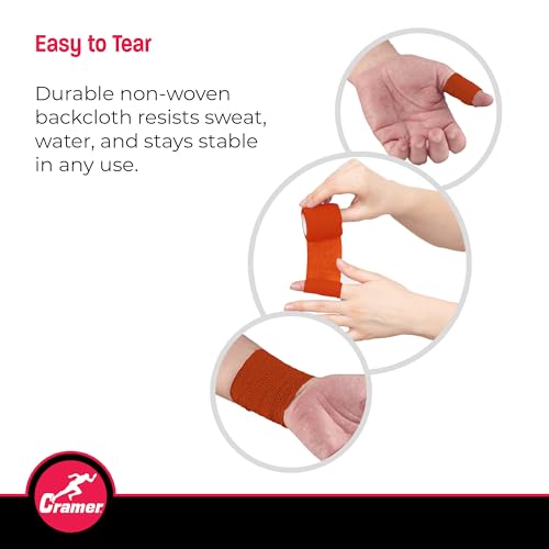 Cohesive Athletic Bandage Wrap - Orange Self-Stick Tape, 2" x 5 yd