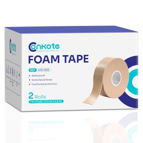 Waterproof Flexible Foam Medical Tape - 1" x 5 Yards, 2 Rolls