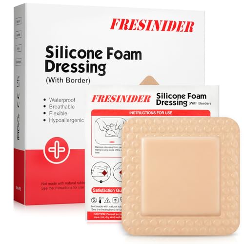 Silicone Foam Dressing with Adhesive Border - 3" x 3", Pack of 5