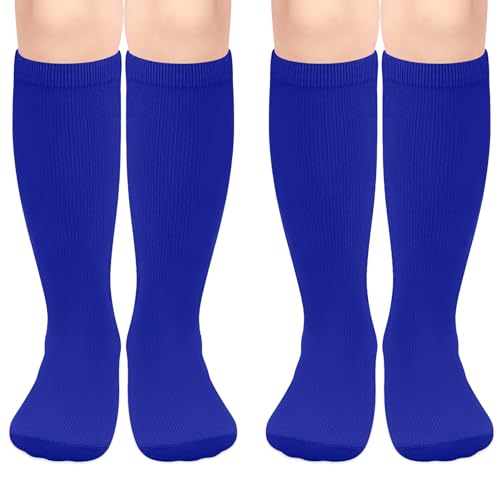 Toddler Soccer Socks for Kids - Athletic Baseball & Softball - 3-6 Years, Royal Blue