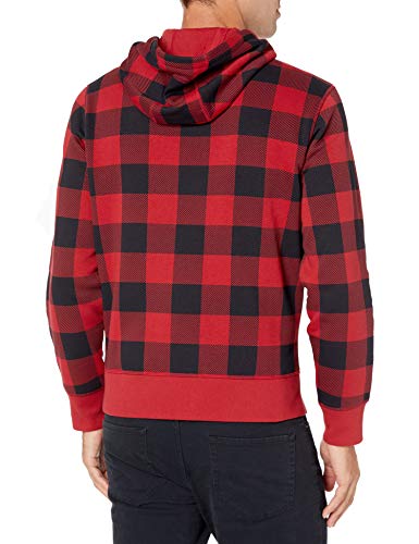 Men's Full-Zip Fleece Hoodie - X-Small Red Buffalo Plaid