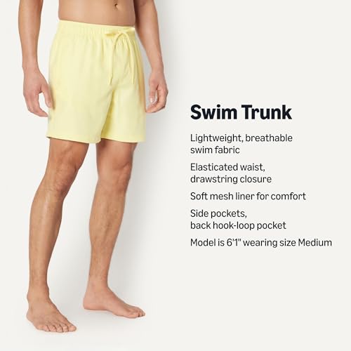 7" Quick-Dry Swim Trunk - Lightweight Breathable - Light Yellow, Small