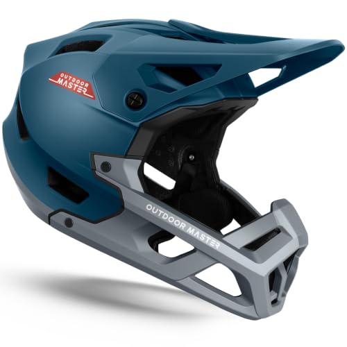 Full Face Mountain Bike Helmet - Lightweight, 27 Vents, Azure Blue / Medium