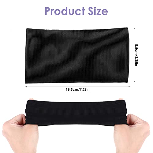 Athletic Sports Headbands for Kids - Sweat-Absorbing Running Gear - 2 Black