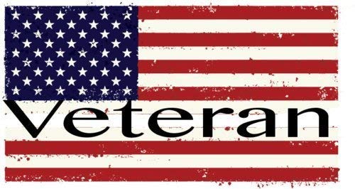 Veteran American Flag Vinyl Decal Sticker - 4x2 Inch Weatherproof UV Resistant