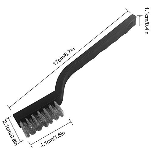15 pieces Scratch Brush (Stainless Steel + Brass+Nylon), AFUNTA Curved Handle Masonry Wire brush Set Bristle for Cleaning Welding Slag and Rust,5 pcs Per Type