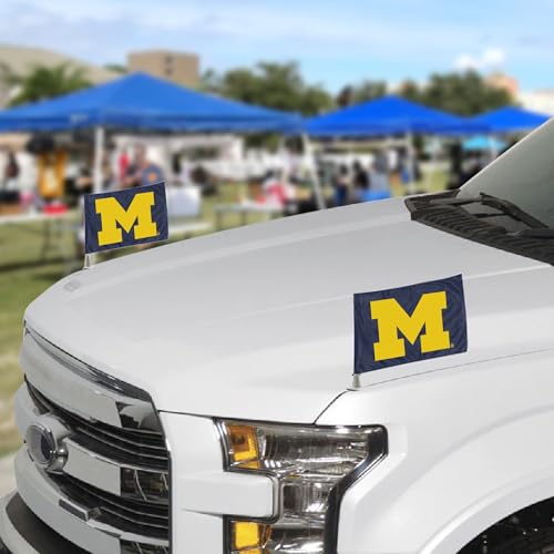 Michigan Wolverines Mini Car Flags - 2 Pack, 4" x 6"