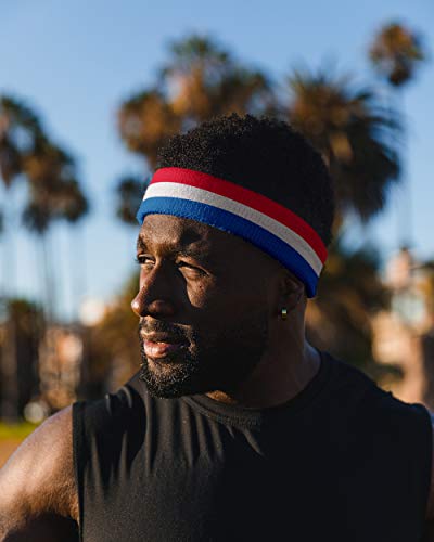 Moisture-Wicking Athletic Sweatband - Red, White & Blue