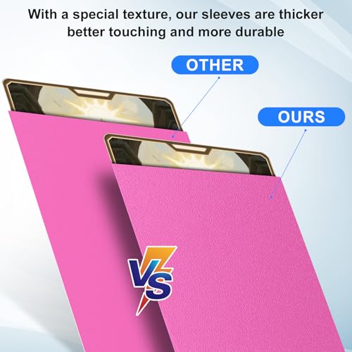 300 Pink Card Sleeves for Trading Cards – 66x91mm Durable Protectors