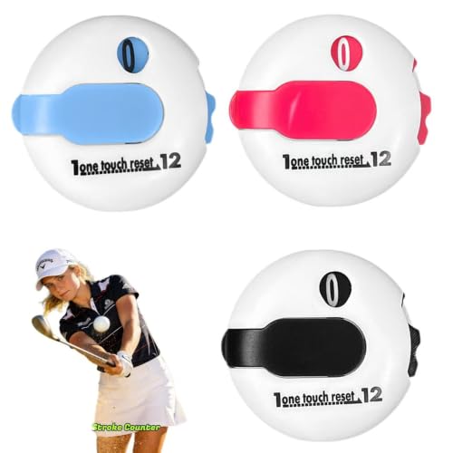 Golf Score Counter - Mini Stroke Tracker with Clip - Pink Tones