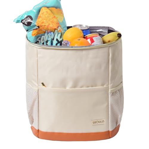 Creamy White Insulated Cooler Backpack - Leakproof Soft Cooler for Travel & Outdoor Activities