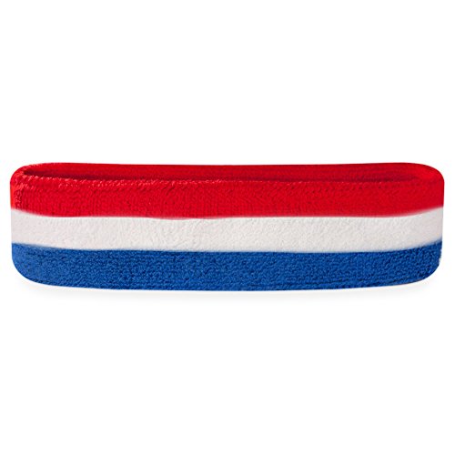 Moisture-Wicking Athletic Sweatband - Red, White & Blue