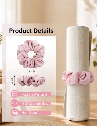 Adjustable Light Pink Yoga Mat Scrunchie Strap Carrier - Stylish & Stretchy