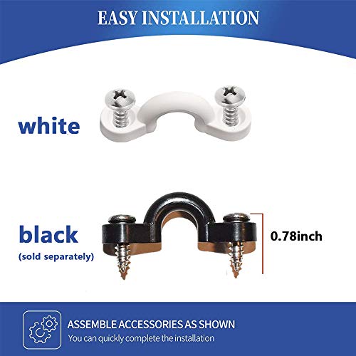 Kayak Pad Eye Kit - 10 Nylon Tie Down Loops, Stainless Steel Screws - White