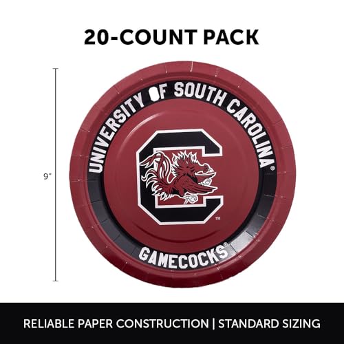 University of South Carolina Paper Plates - 20 Count, 9 Inch