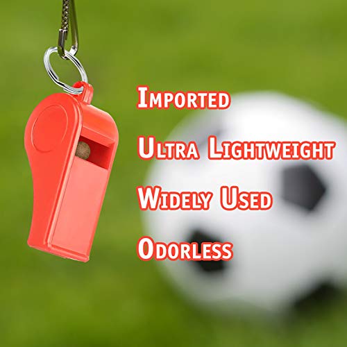 Loud Emergency Survival Whistle - Lightweight Plastic Sports Gear - Red