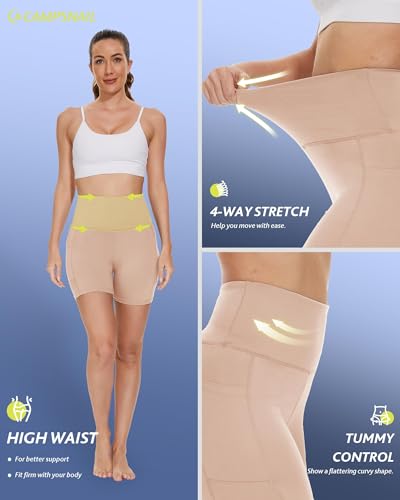 Biker Shorts Women with Pockets - 3"/5"/8" Workout Gym Spandex Yoga