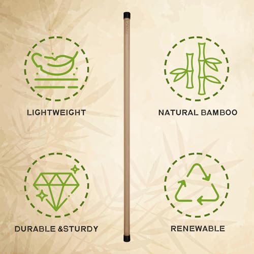 Natural Bamboo Yoga Stick - 57 Inches, Stretching & Flexibility