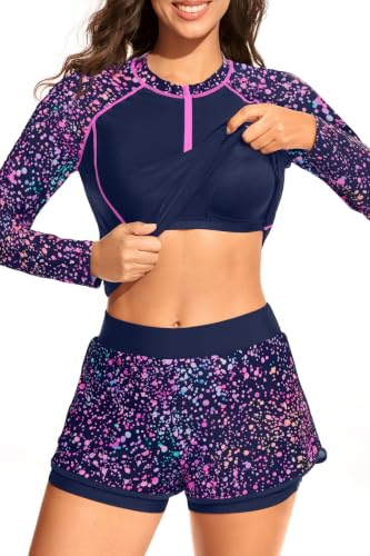 Daci Women's Long Sleeve Rash Guard Set - Starry Sky, Large