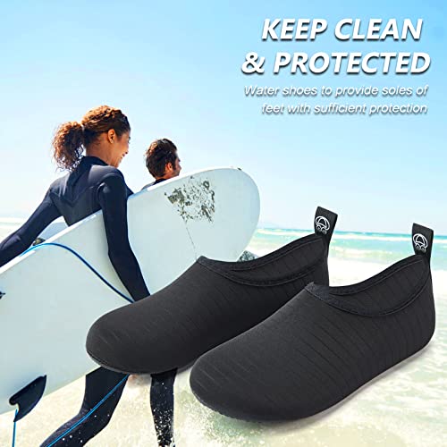 Quick-Dry Water Shoes for Women/Men - 7.5-8.5 Women/6-7 Men - Black