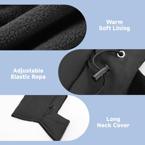 Windproof Balaclava Ski Mask - Adjustable Cold Weather Face Cover - Black