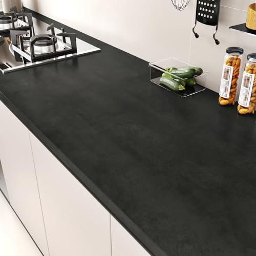 Wallercity Deep Grey Concrete Cement Wallpaper Peel and Stick Thick Cement Contact Paper Waterproof Vinyl Matte Industrial Adhesive Gray Wallpaper for Kitchen Bedroom Bathroom Removable 15.8''x78.7''