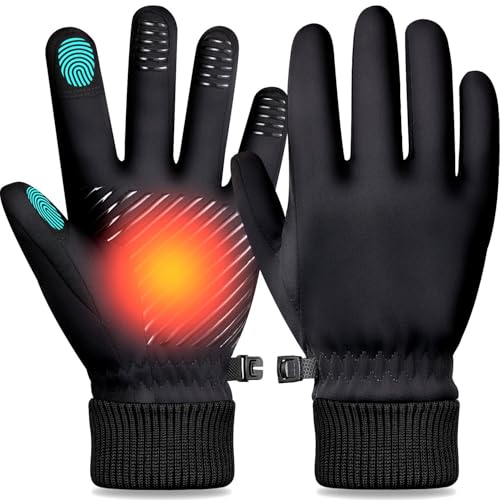 Waterproof Winter Gloves with Touchscreen Fingers - Black, X-Small