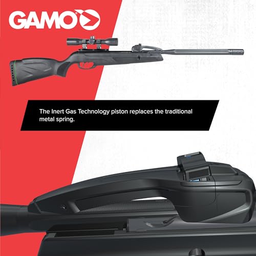 Gamo Swarm Whisper .22 Caliber Break Barrel Air Rifle - 10-Round Magazine, Whisper-Quiet Shooting, Scope Included