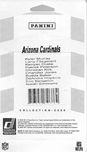 Arizona Cardinals 2020 Donruss Factory Sealed 10 Card Set - Kyler Murray, Larry Fitzgerald, 2 Rookies