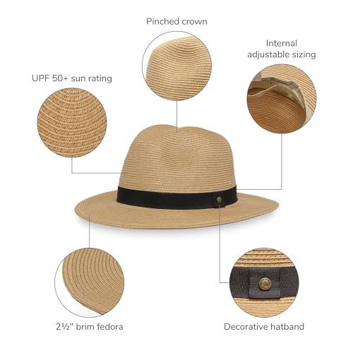 Sunday Afternoons Havana Fedora Hat - Unisex Tan Medium Wide Brim