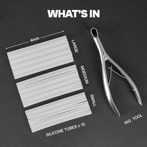 Wacky Rig O-Ring Tool Kit with 15 Silicone Tubing Sizes for Fishing Worms