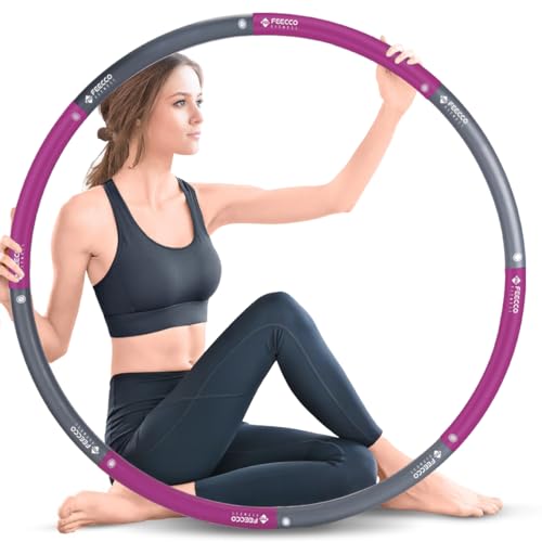 Weighted Fitness Hoop - 8 Detachable Sections, 4.2LB - Purple
